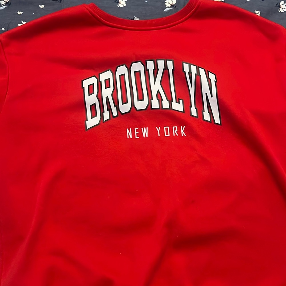 Red Brooklyn sweatshirt